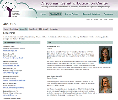 Wisconsin Geriatric Education Center (WGEC)