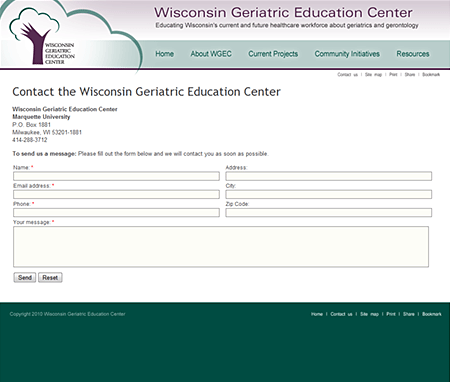 Wisconsin Geriatric Education Center (WGEC)